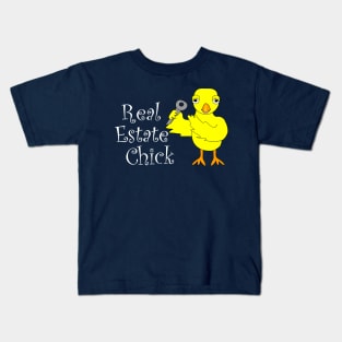 Real Estate Chick White Text Kids T-Shirt